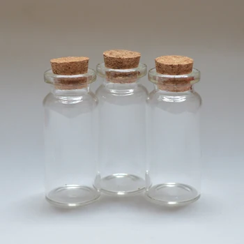 10pcs pequena garrafa de vidro Claro rolha de cortiça, garrafas, Frascos de Encantos Pingentes de Artesanato DIY que Desejam a Decoração Home