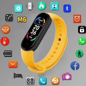 2021 M6 Smart Watch Homens/Mulheres Smartwatch Coração De Taxa De Adequação De Acompanhamento De Esportes Bracelete Para Apple Xiaomi Ios Android Telefones Relógios