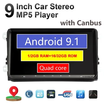 2Din Android 9.1 auto-Rádio Multimédia Leitor de GPS para VW /Volkswagen/Skoda/Passat/MK5/MK6/Polo/GOLF 2+32G de 9 polegadas FM Autoradio MP5