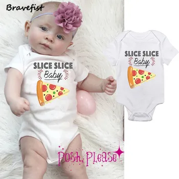 3D Pizza de Impressão Recém-nascido Bodysuits Moda Verão Meninos do Bebê Roupas de Meninas de 0-24 meses de Verão, as Crianças de Macacões de Manga Curta Macacão