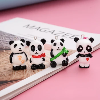 4Pcs Coreia Resina Encantos Gummy Bonito Urso Panda urso para Colar Brinco Bolsa Chaveiros DIY Fazer C16
