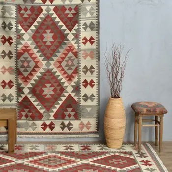 American retro KILIM turco mão-tecidos de lã casa antiga sala de estar, mesa de café, sofá quarto tapete gc137kli08yg2
