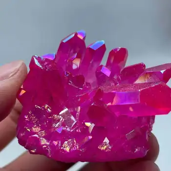 Angélico Natural aura cristal de cluster com titânio banhado de quartzo cluster da pedra para a cura