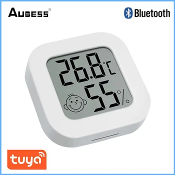 Aubess LCD Digital Termômetro Higrômetro Interior Tuya Bluetooths Eletrônica Inteligente Medidor da Umidade da Temperatura do Sensor Smart Home
