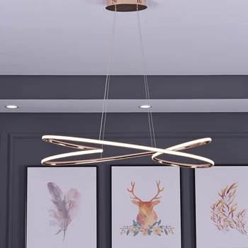 Cromo/Ouro Chapeada Moderna led luzes pingente para a sala de estar diningroom de suspensão nórdicos lâmpada de alumínio luminária luminárias 1