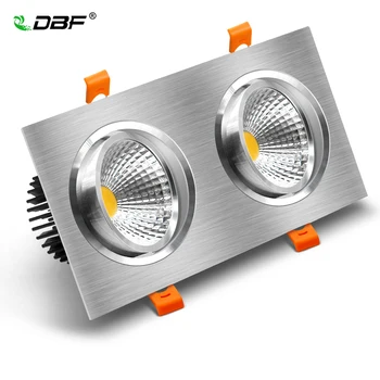 [DBF]Ângulo Ajustável Quadrado LED COB Downlight Dimmable do DIODO Emissor de luz da ESPIGA do 14W 18W 24W 30W LED de Teto Recessed a Luz do Ponto