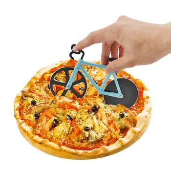 De Aço Inoxidável De Bicicleta Cortador De Pizza Média Cortador De Bolo Criativo Fogão Roda De Pizza Cortador De Cozimento Ferramenta