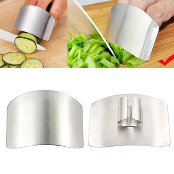 De Dedo de Aço inoxidável Protetor Anti-Dedo cortado Guarda de utensílios de Cozinha de Seguro de Cortar Vegetais Mão do Protetor de Ferramentas de Cozinha