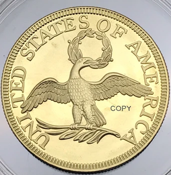Estados Unidos Da América 1795 Liberdade Cobertas De Busto Para A Direita Moeda De Ouro Latão De Metal Cópia Da Moeda