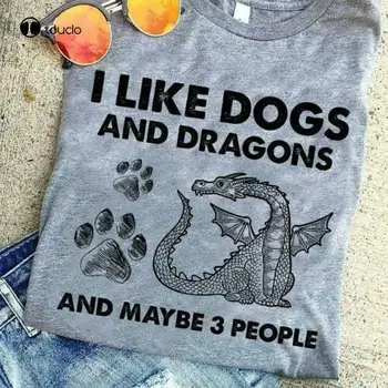 Eu Gosto de Cães E Chacais, E Talvez 3 Pessoas T-Shirt Cinza S-3Xl