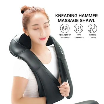 Forma de U Elétrica Amassar o Pescoço para Trás do Ombro Massager do Corpo Aquecido 4D Amassar o Carro/Casa de Massagem Xale