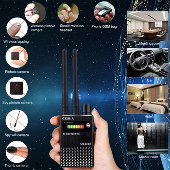 G318A G318 Profissionais de Rádio-Frequência de Detecção de Dispositivo de GPS GSM Sinal de RF Detector Anti-Escutas telefônicas sem Fio da Câmera Detecta