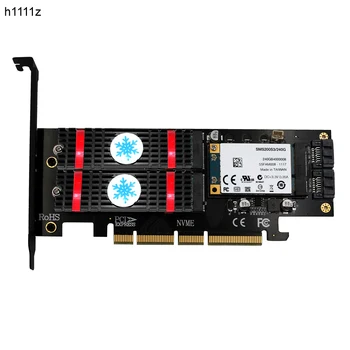 H1111Z NVME M. 2 NGFF MSATA SSD PCI Express Placa Riser PCI E PCI E PCIE para M2 Adaptador M. 2 Raiser M2 SATA Adaptador M. 2 SSD de Refrigeração