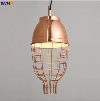 IWHD Led Luzes Pingente estilo Moderno de Ferro Hanging Lamp Criativo Gaiola Luminária Cozinha, Sala de Jantar Hanglamp Iluminação Home