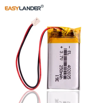 JST 1,5 mm 2 pinos 250mAh 402035 de Polímero de Lítio Recarregável LiPo bateria para Portátil GPS, Mp3, GPS, bluetooth
