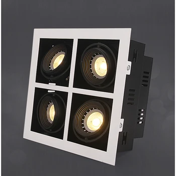 LED Luzes de Teto do DIODO emissor de luz Dobro Incorporar as lâmpadas do ponto 4x5W módulos de led Praça da luz de teto lâmpada de Iluminação home para sala de estar
