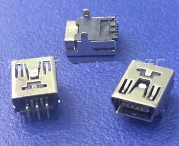 MICRO USB 5P 90 DIP B Mini plugue Fêmea pino 2 pinos Fixos (PCB), Cauda de tomada de Carregamento ,novo e original