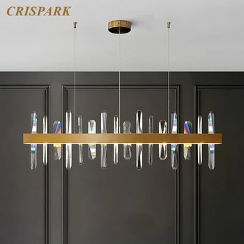 Moderno Clara Lustre de Cristal emissor de Luz 30W Luxo de Cobre Quadro de Ilha de Cozinha Hanging Lamp Art Deco, Sala de estar, Mesa de Jantar 0