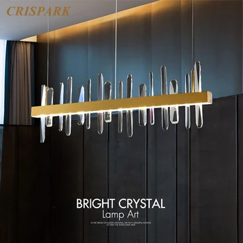 Moderno Clara Lustre de Cristal emissor de Luz 30W Luxo de Cobre Quadro de Ilha de Cozinha Hanging Lamp Art Deco, Sala de estar, Mesa de Jantar 1