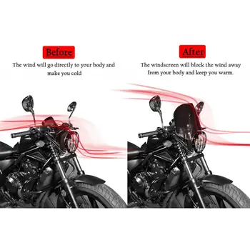 Motocicletas de pára-brisa, pára-Brisas com Suporte de Montagem de Ajuste para o Honda Rebel CMX300 300 500 2018 2020 Acessório de Fácil Instalação 5