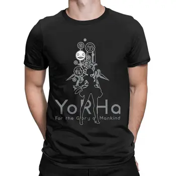 NieR Autômatos 2B YoRHa jogo T-Shirt dos Homens de roupas de Algodão Puro Humor T-Shirts Crewneck Camisetas de Manga Curta Tops de Impressão
