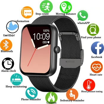 Novo Smart Watch Homens Mulheres 7 Dia Clima Previsão de 1,83 polegadas Relógio de Fitness Tracker Impermeável Smartwatch Homens Mulheres Para xiaomi +Caixa