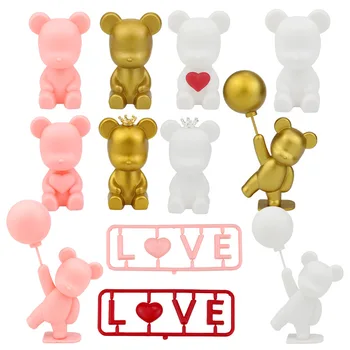 O Dia dos namorados, Amantes de Propor Urso Bonito o Amor de Publicidade Balão Coroa Violento Urso de Decoração do Bolo de Aniversário Feliz dia dos Namorados Festa
