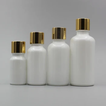 O Perfume do Frasco de Vidro de 20 ml,Branco Pérola Cuidados da Pele, Óleo Recipiente com Ouro/Prata/Ouro Matte Pac