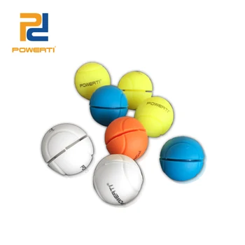 POWERTI 10pcs/lot Bonito Bola de Tênis Forma de Raquete de Tênis Amortecedor de Vibração Reduzir o Choque de Ténis de Desporto