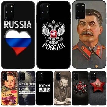 Para Samsung Galaxy S20 Case Para Samsung S20 MAIS S20 Ultra S20 FE Caso GalaxyS20 S 20 + preto tpu caso de amor bandeira russa palavras