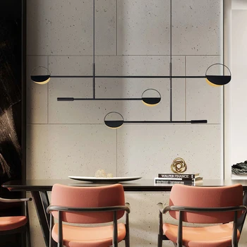 Pós-linear lustre preto escandinavos lustre para o restaurante minimalista lustre café brilho design decora