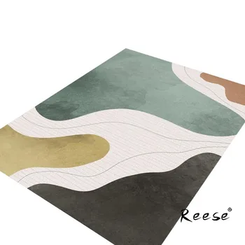 Reese Impressão Geométrica Tapete Na Área De Decoração De Chão De Carpete Personalizado Para Sala De Estar, Cozinha, Quarto De Estudo Restaurante Anti Derrapante