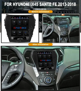 Sistema Android vertical do carro da tela de navegação GPS Para Hyundai IX45 Santa Fe 2013-2018 DVD Multimídia Player
