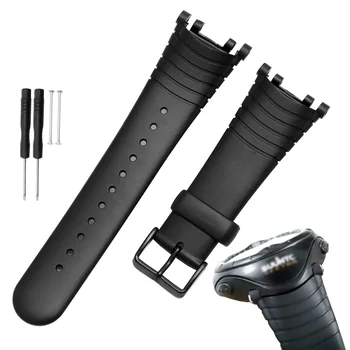 Substituição de borracha de pulseira acessórios para Songtuo vetor da faixa de relógio masculino Pulseira Bracelete Preto à prova d'água acessórios