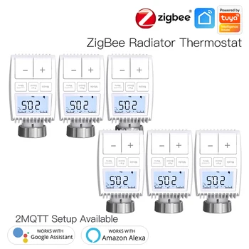 Tuya ZigBee 3.0 Radiador do Atuador Válvula de Casa Inteligente de Temperatura do Termostato Controlador de Sensor Externo TRV Controle de Voz Alexa