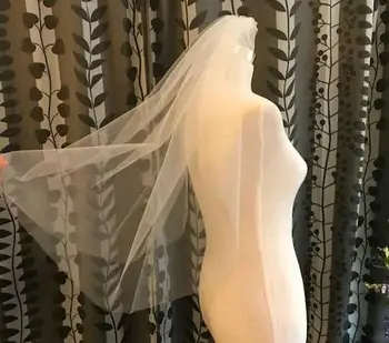 Uma Camada De Véu Branco/Marfim Véu De Casamento Para Mulheres De Véu Do Casamento Cotovelo Véu De Noiva Véu Curto Com Pente