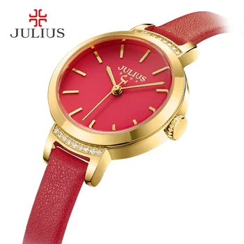 Venda de Garra de Configuração de Mulheres Relógio de Quartzo de Japão Horas Simples Multa de Moda Relógio Vestido de Couro Pulseira Menina de Presente de Aniversário de Julius