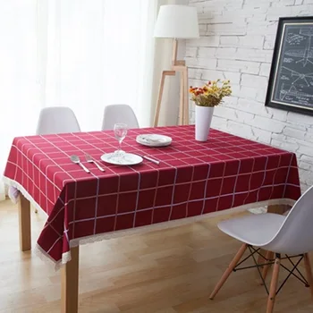 Vermelha britânica xadrez impresso pano de tabela do agregado familiar capa de pano de algodão puro pano de tabela do Mediterrâneo tecido de pano de tabela do chá