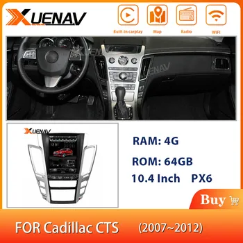 XUENAV de 10,4 Polegadas 2din Android PX6 Carro GPS de Navegação de Para-Cadillac CTS 2007-2012 auto-Rádio Autoradio DVD Multimídia Player