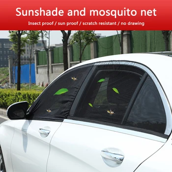 1 Par De Carro Da Frente Do Lado Da Janela Sombras De Malha Respirável, Anti Mosquito Sombra De Sol Tela De Auto Peças De Reposição 2