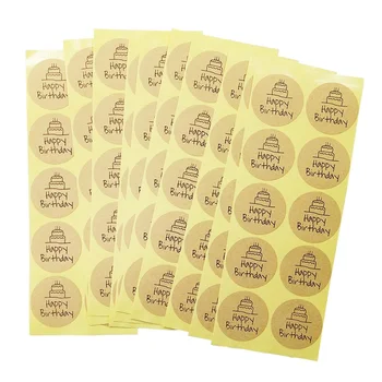 100 Pcs/lote Feliz Aniversário Redondo Selo Autocolante, Papel de embalagem de Etiquetas Adesivas Para Caseiro Padaria & Embalagem de Presente Scrapbooking 3