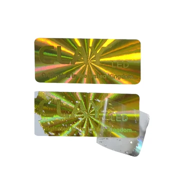 10000pcs Livre Design Personalizado Auto-Adesivo Marca Logotipo Rótulos de Caixa de Selos de Segurança de Ouro Efeito Holográfico Laserable Adesivos