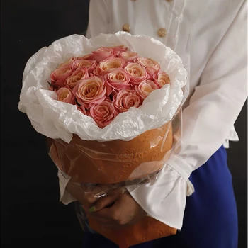10pcs em Relevo o Papel Rosas Florescendo tridimensional em Relevo de Flores de Papel Material de Embalagem de Papel de Cor