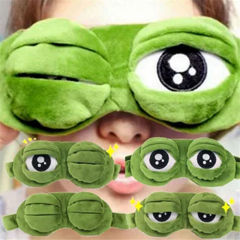 2021 Recém-Sono Suave Máscara De Desenhos Animados Sapo Olhos Dos Animais Tampa Engraçado Bonito Super Macio Olhos Vendados Dormindo Fazer Para Crianças, Adultos