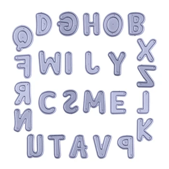 26pcs Capital inglesa Letra do alfabeto Quadro de Corte Morre Estênceis Scrapbooking Relevo Cartão de DIY