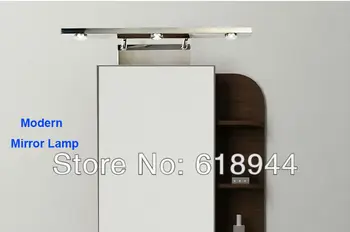 3 cabeças espelho do DIODO emissor de luz, de aço inoxidável do diodo emissor de parede moderna casa de banho parede espelhada, arte, iluminação de luz, diodo emissor de luz para a home do projeto
