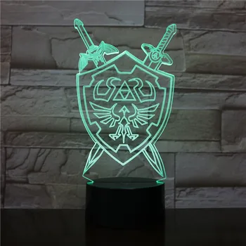 3D Noite Luzes da Lâmpada da Tabela do Jogo de Anime Sopro do Selvagem Ilusão de ótica 3d Led Luces Navidad GX2373