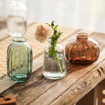 3pcs/set Exclusivo Sortidas Arte de Decoração de Vasos Ornamento Transparente de Vidro Colorido, o Minimalismo Estilo Simples Estética de Jardinagem Suprimentos 3