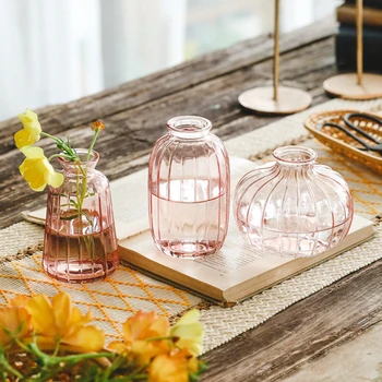 3pcs/set Exclusivo Sortidas Arte de Decoração de Vasos Ornamento Transparente de Vidro Colorido, o Minimalismo Estilo Simples Estética de Jardinagem Suprimentos 5