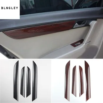4pcs/monte ABS com fibra de carbono ou de madeira da grão quatro portas Interiores decoração de cobertura para o período de 2012-2015 Volkswagen VW Passat B7